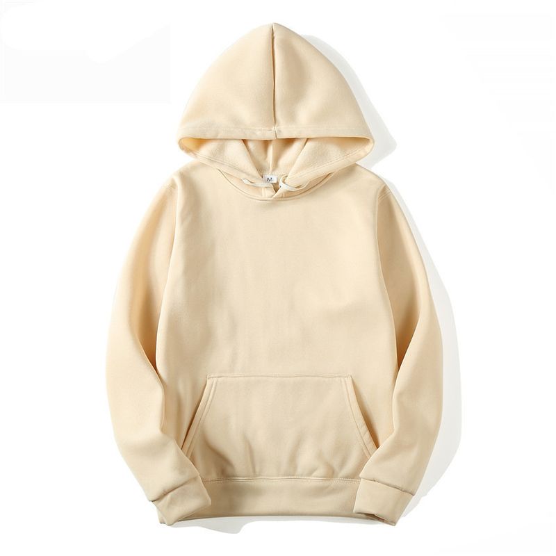 Moda Düz Renk Kapşonlu Erkek ve Kadın Polyester Peluş Günlük Spor Çift Sweatshirt_voghion.com