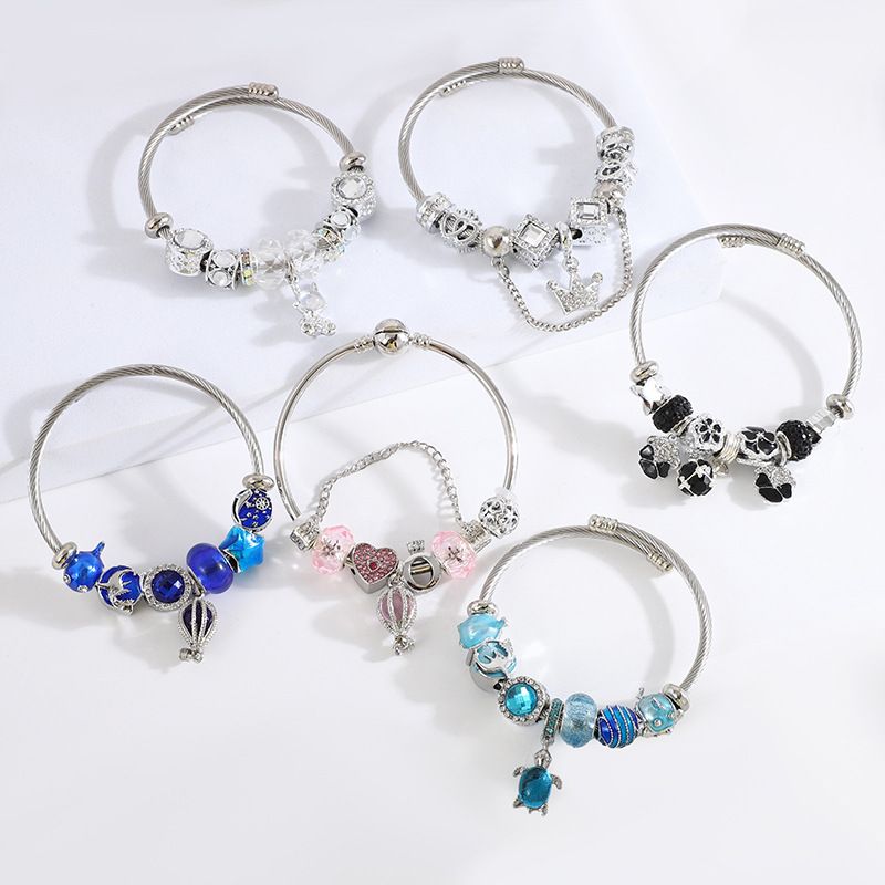 Braccialetto di perline con ciondolo a forma di animale marino, famiglia Pan, con foro grande, gioielli fai da te personalizzati fatti a mano per le donne_voghion.com