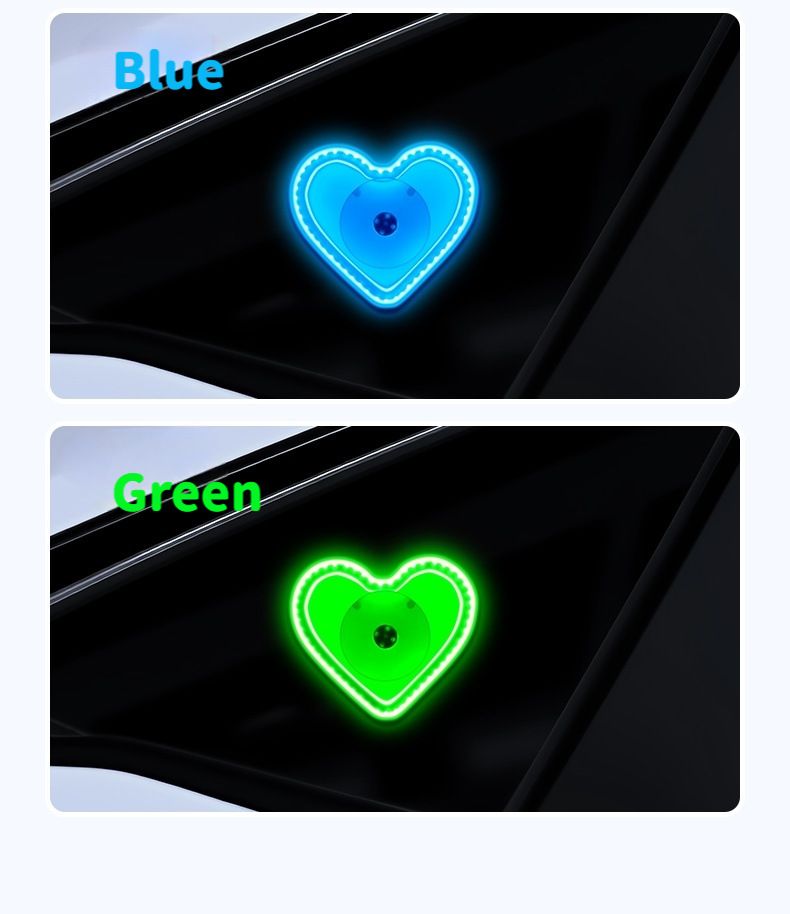 New Solar Heart Atmosphere Car Decorative Triangle Window Ambient Heart-shaped Neon Light_voghion.com
