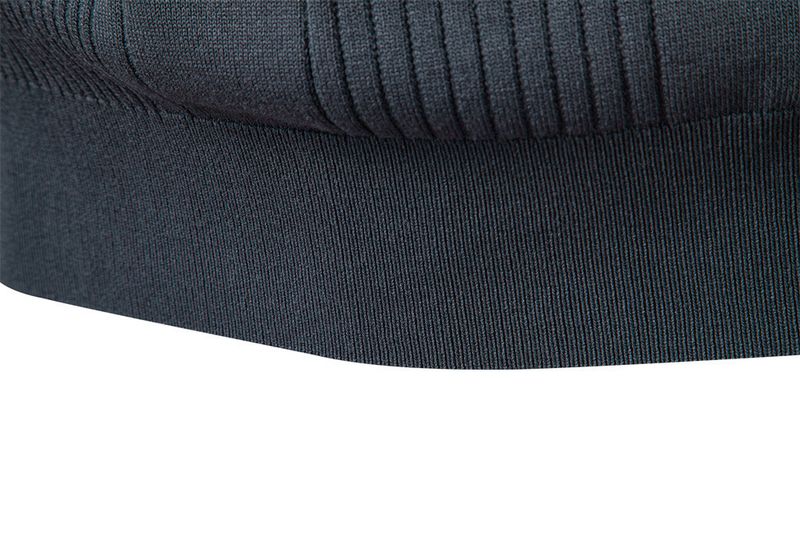 Heren slim fit gebreide trui met omslagkraag en rits - moderne stedelijke trui voor de herfst-winter, zeer elastische viscosemix_voghion.com
