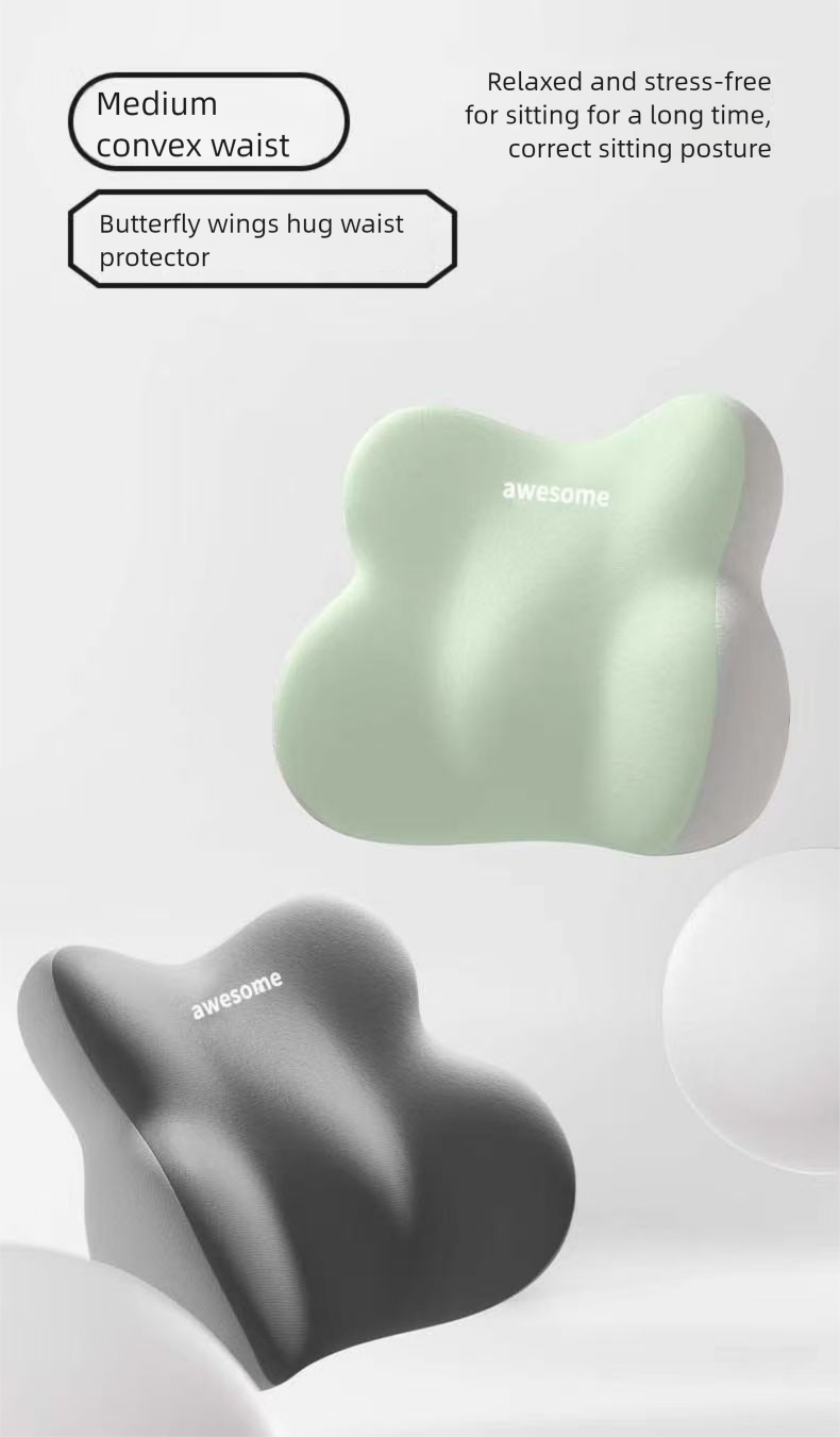 First Item Discount Office Chair Long Sitting Latex Seat Cushion Lumbar Pillow Waist Support Artifact Backrest_voghion.com