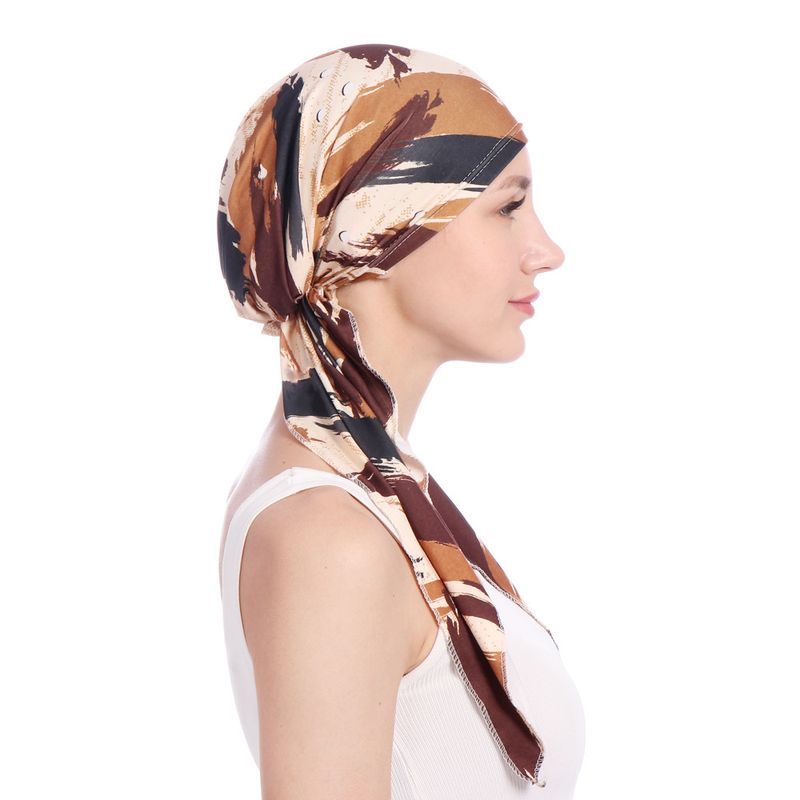 Ropa de mujer, color sólido, bufanda, sombrero, bufanda malaya versátil, pañuelo musulmán para la cabeza, sombrero_voghion.com