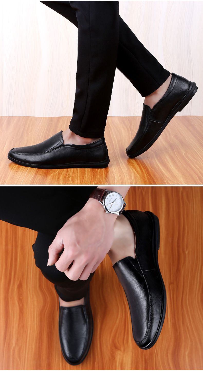 Soft-soled Feet Doudou Shoes Casual Leather Shoes Lazy Shoes Driving Shoes Men's Shoes_voghion.com