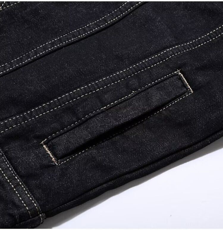 Giacca invernale in denim con velluto spesso e capi in denim versatili, giacca da lavoro con risvolto a maniche lunghe_voghion.com