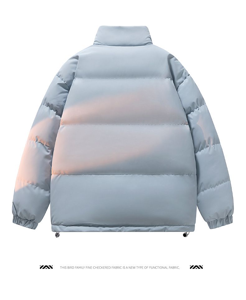 Unisex Plaid Stand Collar Zip-Up Winter Padded Coat – Warm & Stylish Oversized Jacket For Men & Women_voghion.com