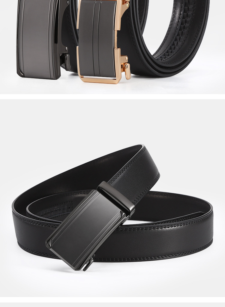 New Cowhide Men's Automatic Belt, Casual and Versatile Waist Belt for Middle-aged and Young People, Alloy Buckle for Casual Use_voghion.com