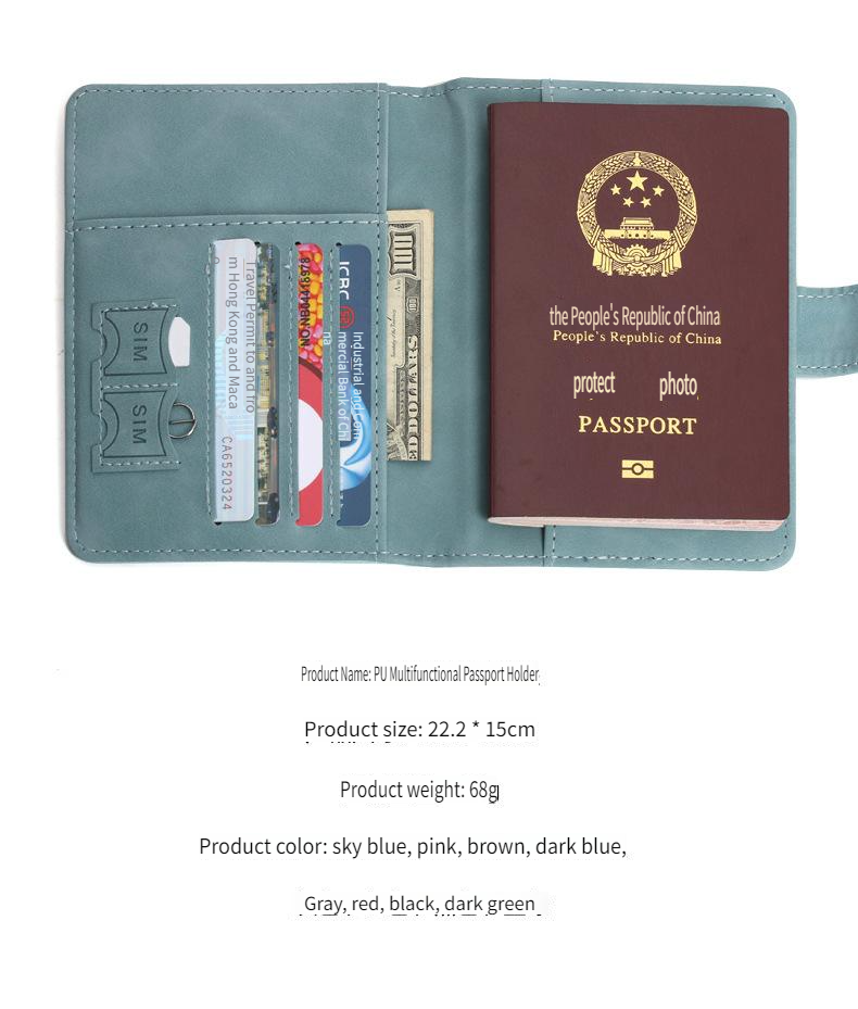 PU Spot Passport Bag, Multi-function ID Bag, Storage Bag, Passport Holder, Anti-theft Brush, Passport Holder._voghion.com