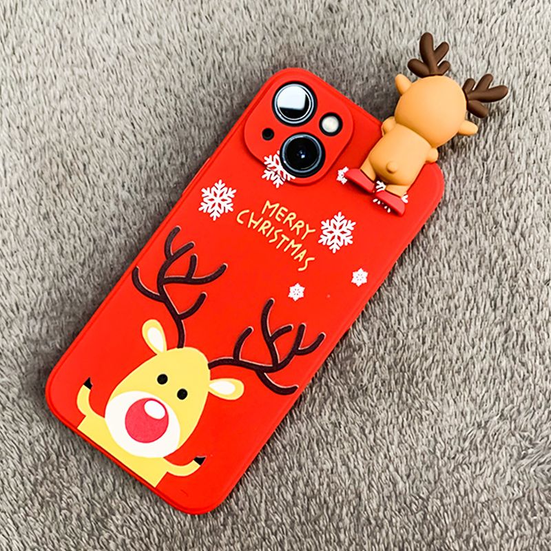 NeoGear NeoGear NeoGear Suitable For 17 16 Pro Max Christmas Snowman Cartoon Reindeer Embossed Doll Phone Case_voghion.com