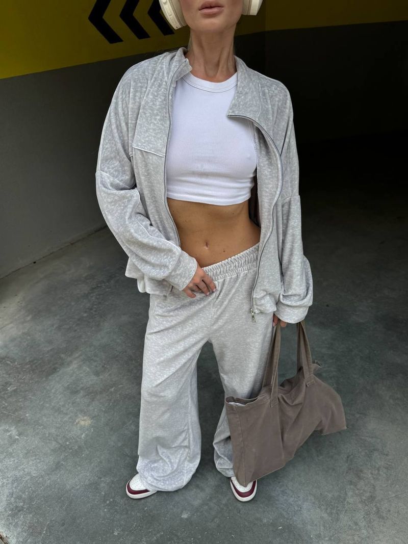 Completo casual da donna in due pezzi: cardigan a maniche lunghe e pantaloni (rosa/bianco/marrone/azzurro/grigio chiaro, taglie dalla S alla XL)_voghion.com