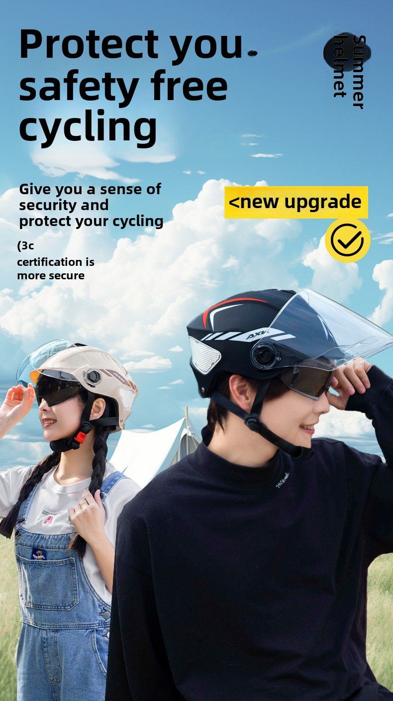 3C-zertifizierter elektrischer Motorradhelm für Herren, Sommer, Sonnenschutz, neuer nationaler Standard, Batterie, Auto, weiblicher Helm, Four Seasons Universal_voghion.com