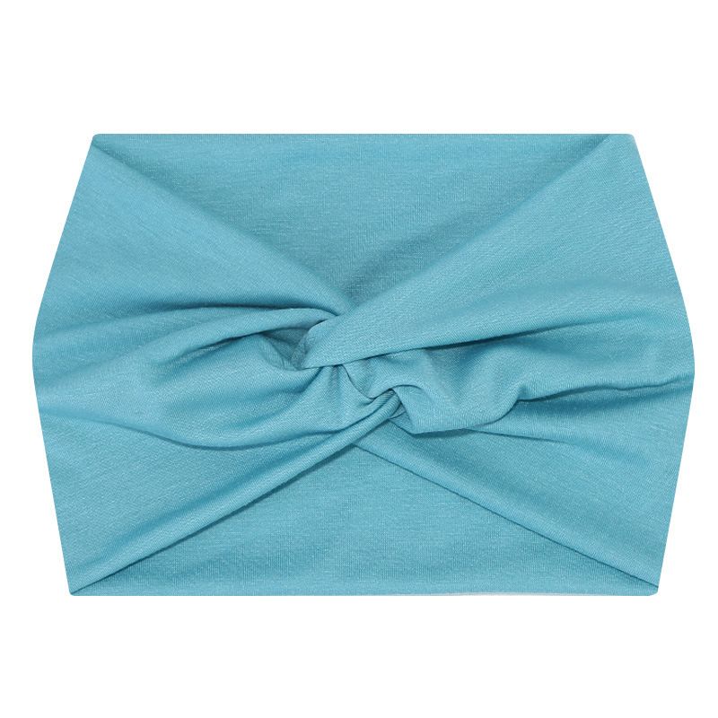 New Women's Wide Edge Hair Band Solid Color Elastic Headscarf Men's Sports Yoga Running Fitness Antiperspirant Cotton Headband_voghion.com