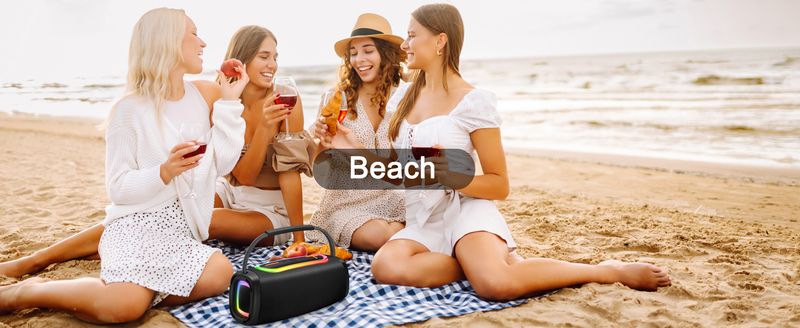 Portable Bluetooth-Speaker,Punchy Bass Clear Treble,IP6 Waterproof Wireless Speakers With RGB Multi-Color Rhythm Lights For Outdoor/Party/Beach ,Gift_voghion.com