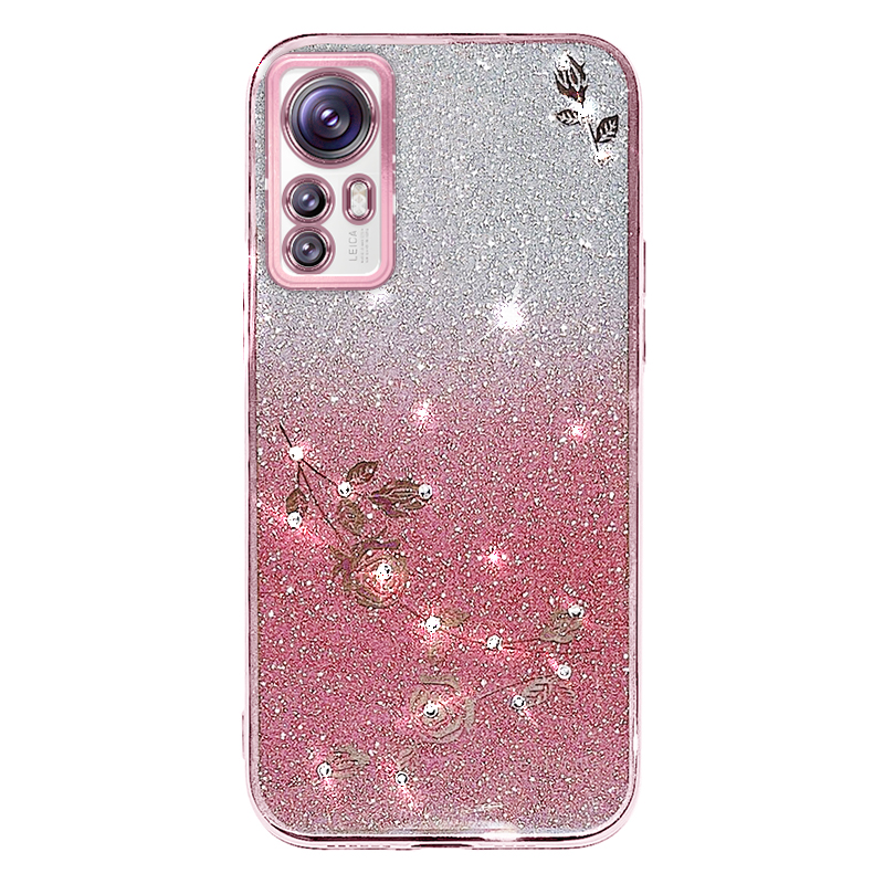 Bling Glitter Bloem Case Voor Xiaomi Redmi Note 12 12S 11 11S 10S 10 Pro Max Plus turbo Prime 12C 10C 11A Plating Soft Cover_voghion.com
