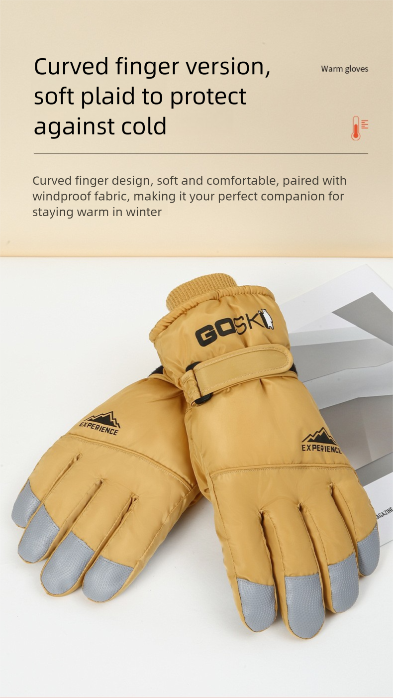 Skischuhe für Damen und Herren, Winter-Fleece-gefüttert, verdickt, kältebeständig, warm, winddicht, wasserdicht, Touchscreen-Paar_voghion.com