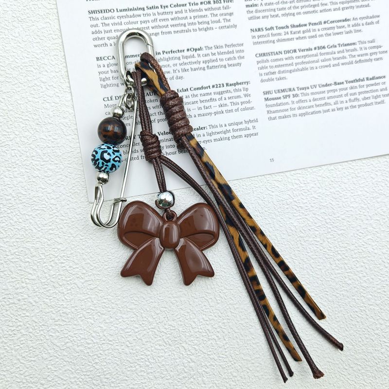 Red Bow Tie Bag Pendant, Braided Rope Keychain_voghion.com
