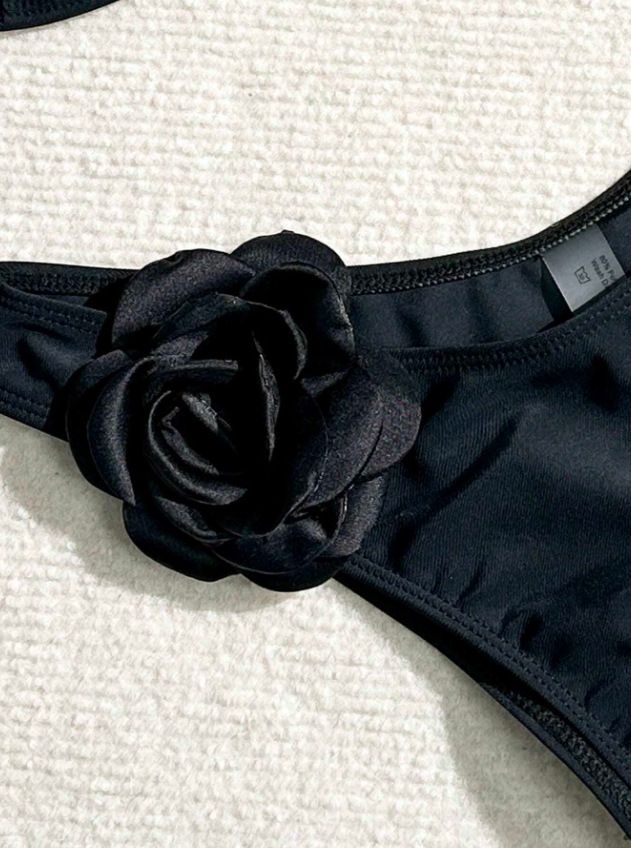 Costume da bagno bikini con fiori tridimensionali alla moda per donna_voghion.com
