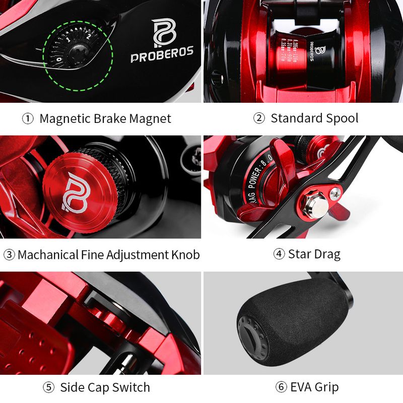 Long Casting Water Drop 3+1BB Magnetic Brake Lure 7.2:1 Anti-Line Explosion Black Fishing Reel_voghion.com