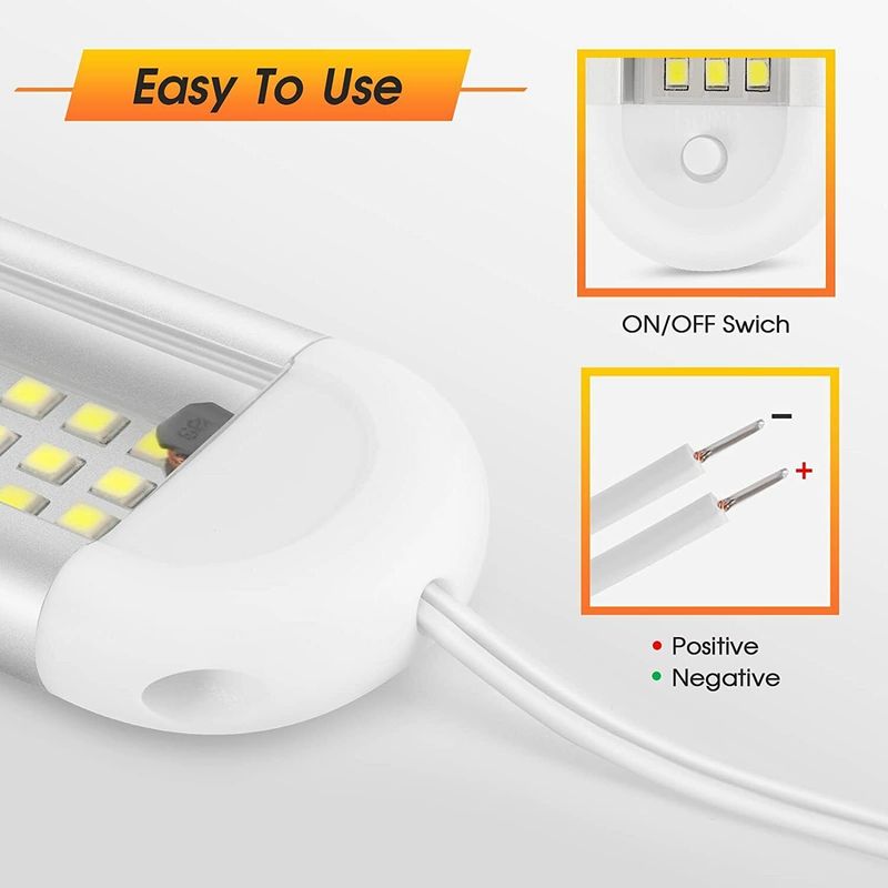 12V 120 LED Auto Innenraum Weiß Streifen Licht Bar Lampe Auto Van Caravan Boot 12VOLT_voghion.com