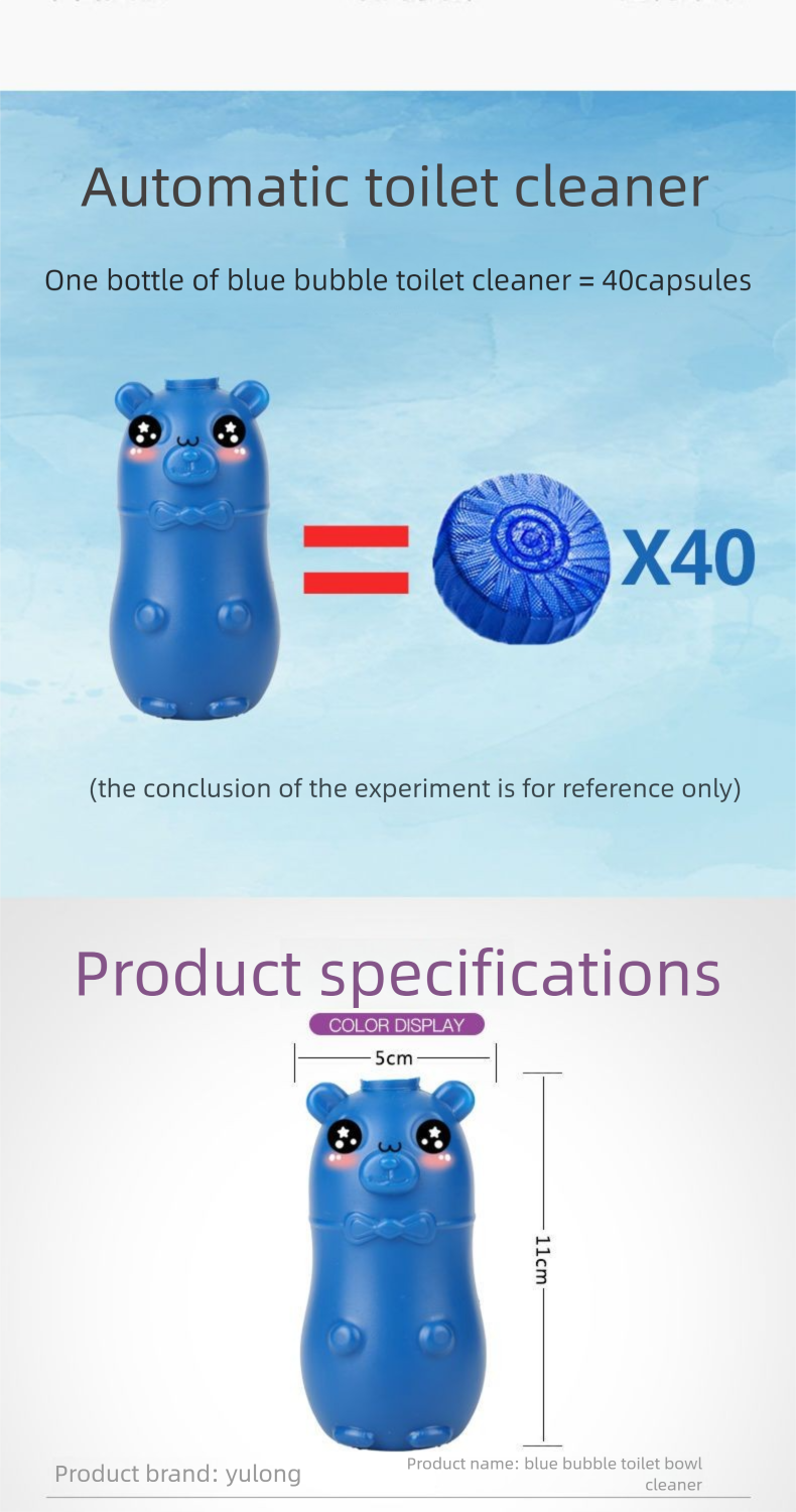 Deodorizer Household Toilet Bowl Descaler Durable Blue Bubble Cleaner_voghion.com