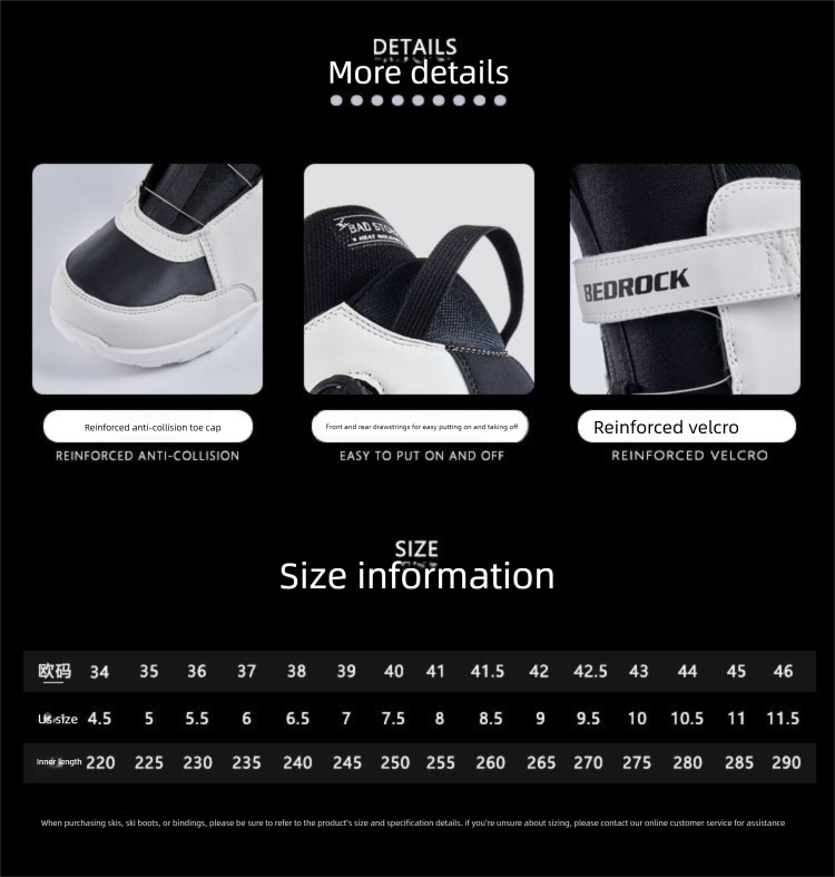 Steel Wire Style BOA Ski Equipment Quick-Wear Snowboard Shoes All-Round Women Men Boots Waterproof Anti-Slip_voghion.com