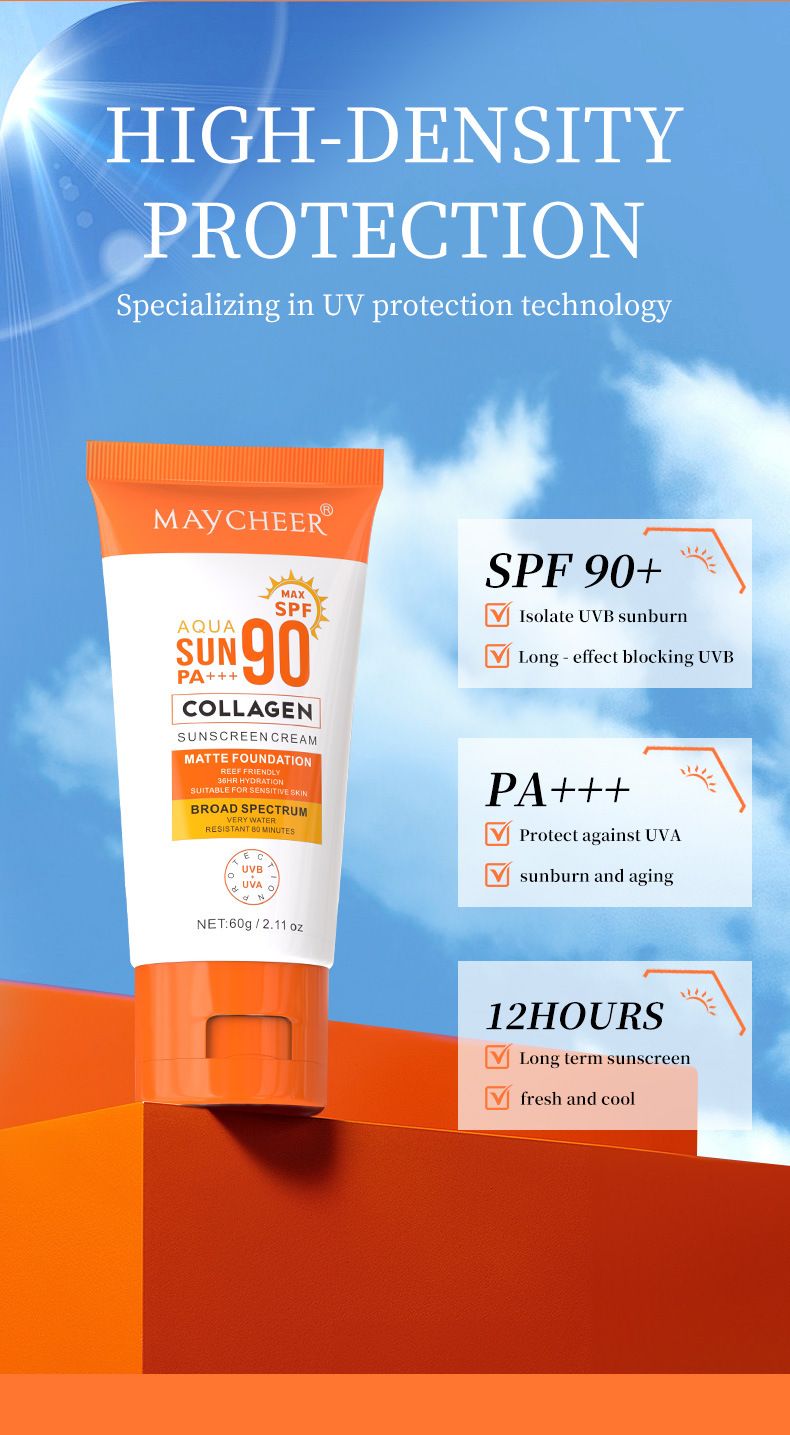 MAYCHEER Solkrem SPF90+ Sommer UV-beskyttelse Ansiktsisolasjon Forfriskende_voghion.com