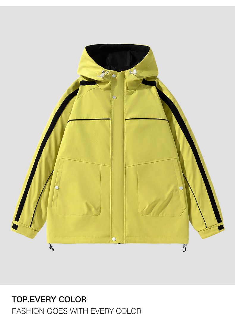 Mantel Herbst mit Kapuze winddicht wasserdicht Sturmjacke locker lässig vielseitig Herrenbekleidung Trend_voghion.com