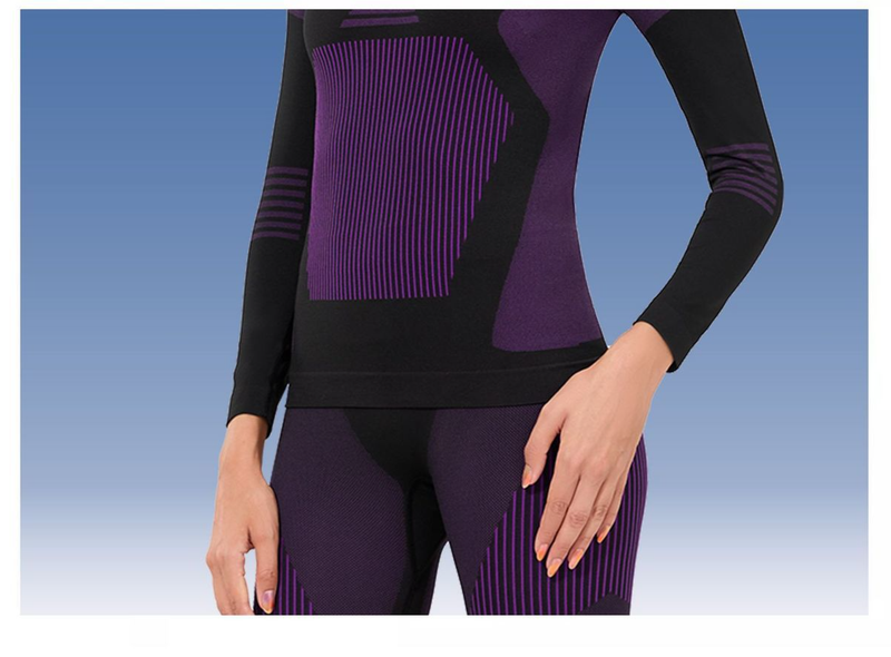 Intimo funzionale da donna per lo sport all'aria aperta, autunno inverno, caldo, ad asciugatura rapida, traspirante, set di compressione da sci_voghion.com