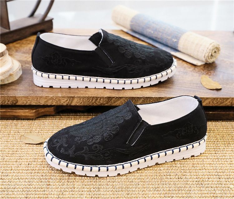 en Low Cut Round Head Casual Solid Color Embroidery Monk Shoes_voghion.com