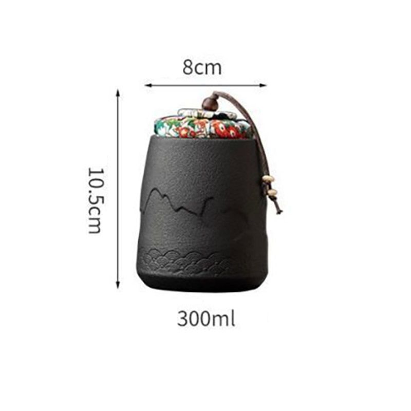 Ceramic Sealed Tea Caddy Storage Tank Portable Home Container Organizer for Tea Coffee Herb Candy Chocolate Sugar Spices_voghion.com