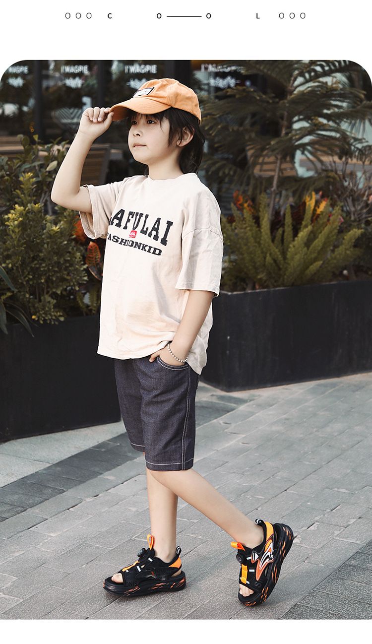 Children's Shoes Boys Sandals Summer Non Slip Soft Bottom Sports Beach Shoes For Middle And Large Children Knob Boys Sandals_voghion.com