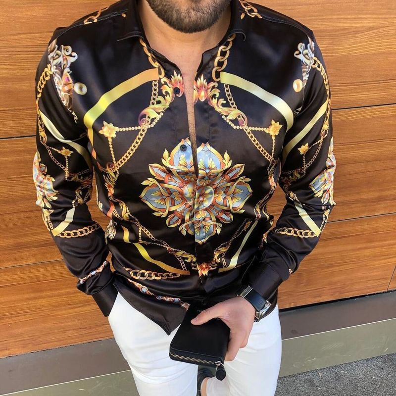 Chemise en soie imprimée à manches longues, nouvelle mode de loisirs, automne 2024_voghion.com