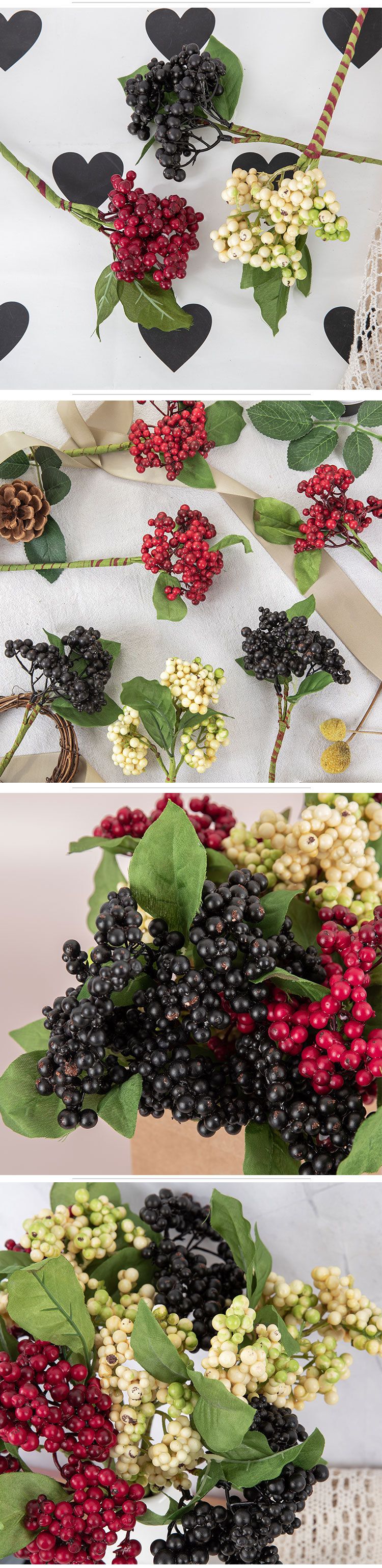Douzizhi artificial flowers Christmas berries single branch artificial flowers wedding home decoration_voghion.com