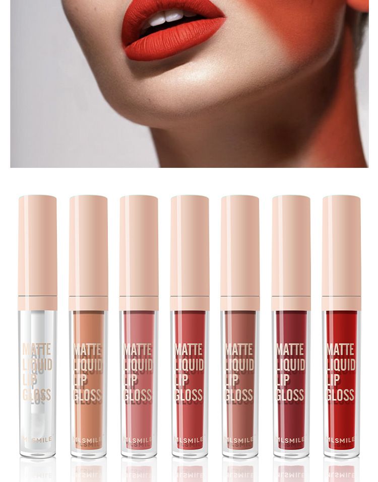 MLSMILE Matte Non Stick Lip Glaze Waterproof Non Fading Liquid Lipstick Water Light Moisturizing Lip Plumping Lip Gloss_voghion.com