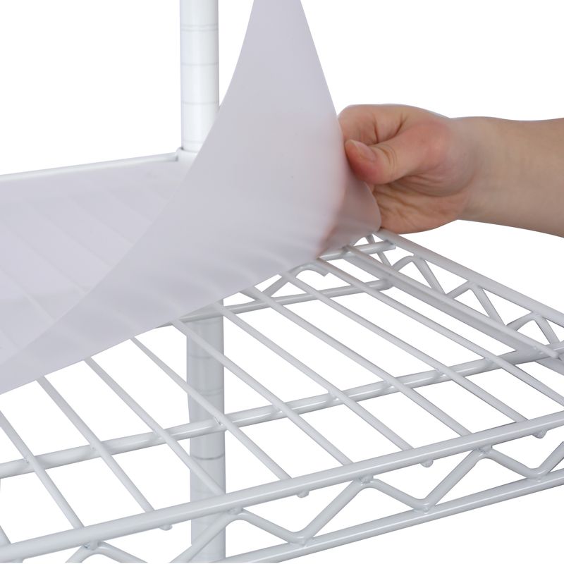 6 Tier 6000lbs Capacity NSF Metal Shelf Wire Shelving Unit, Heavy Duty Adjustable Storage Rack With Wheels & Shelf Liners For Commercial Grade Utility Steel Storage Rack, White - 84"H X 48"L X 20"D_voghion.com