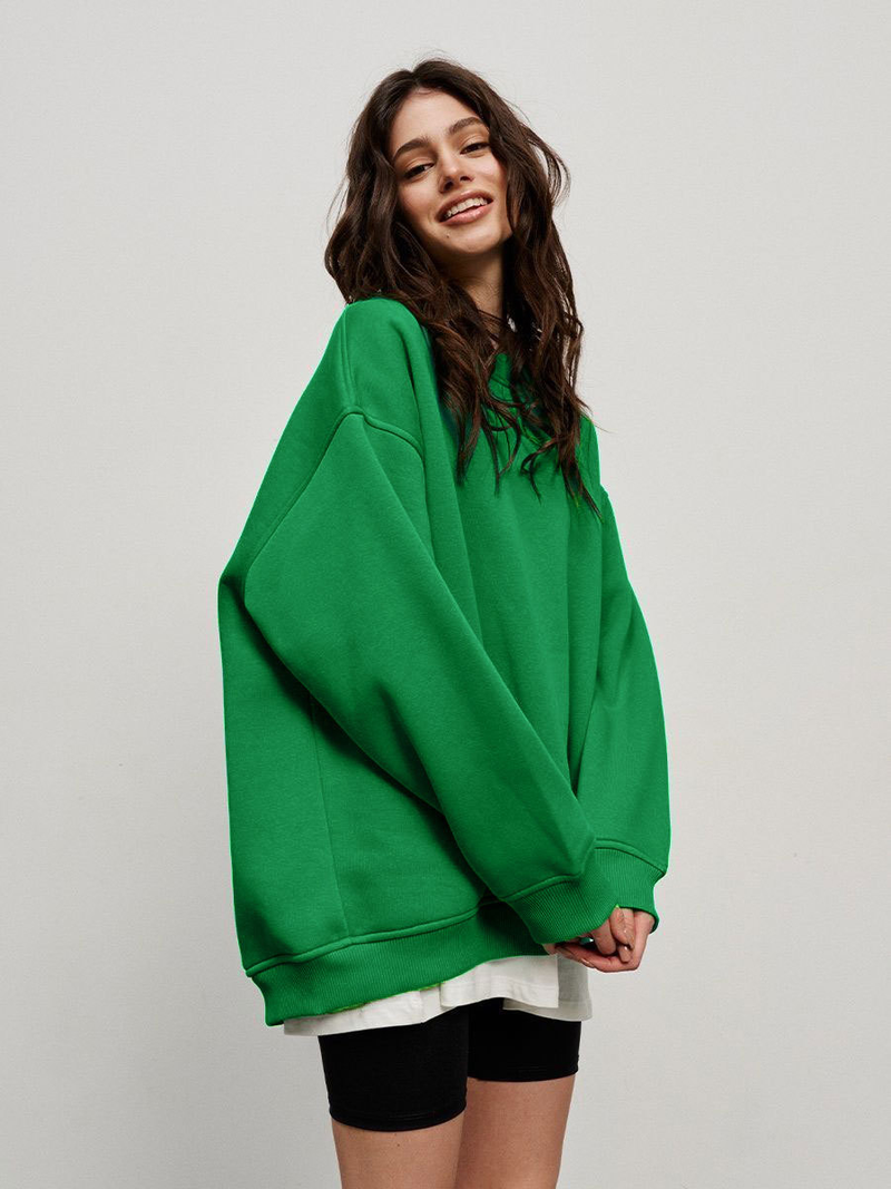 Robe femme col rond sweat à capuche ample femme_voghion.com