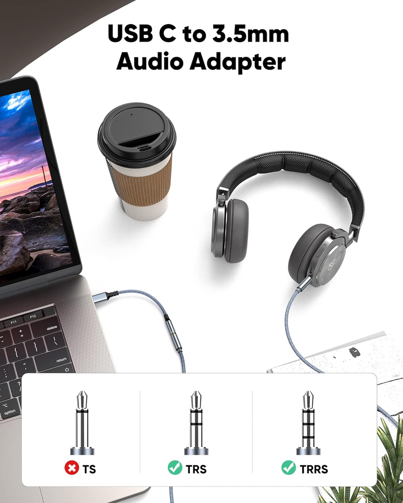 Highwings C adapter za audio priključak za slušalice od 3,5 mm, USB C-tip na Aux dongle kabel, kompatibilan sa Samsung Galaxy S23 i S22_voghion.com