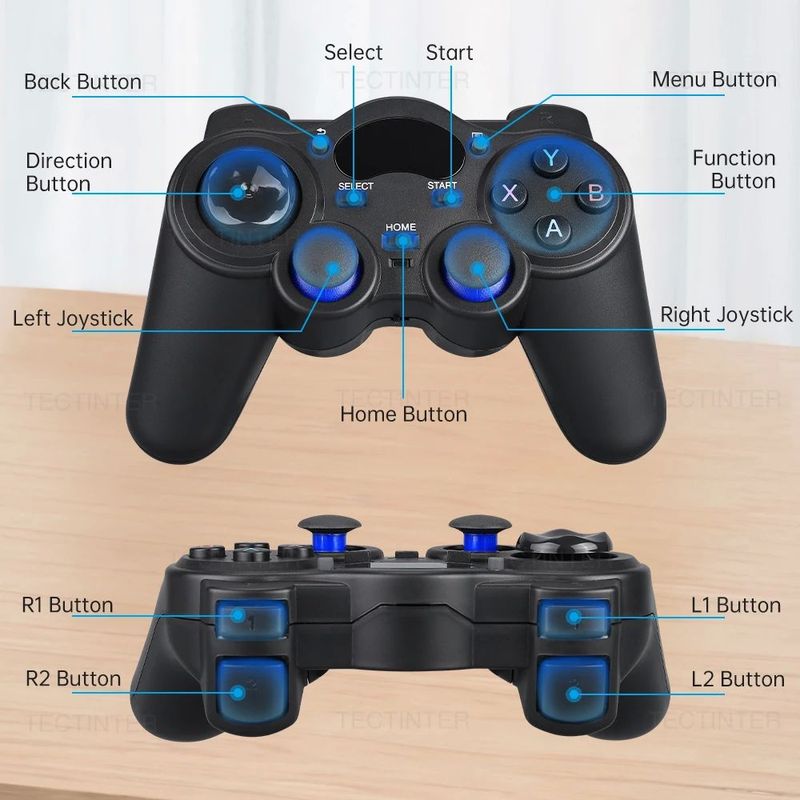 Controle 2.4G Gamepad Android Wireless Joystick Joypad Branco_voghion.com