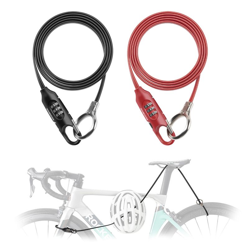 ROCKBROS Lucchetto a cavo Lucchetto per bici Lucchetto per casco 150 cm Lucchetto a cavo Spessore 3 mm_voghion.com