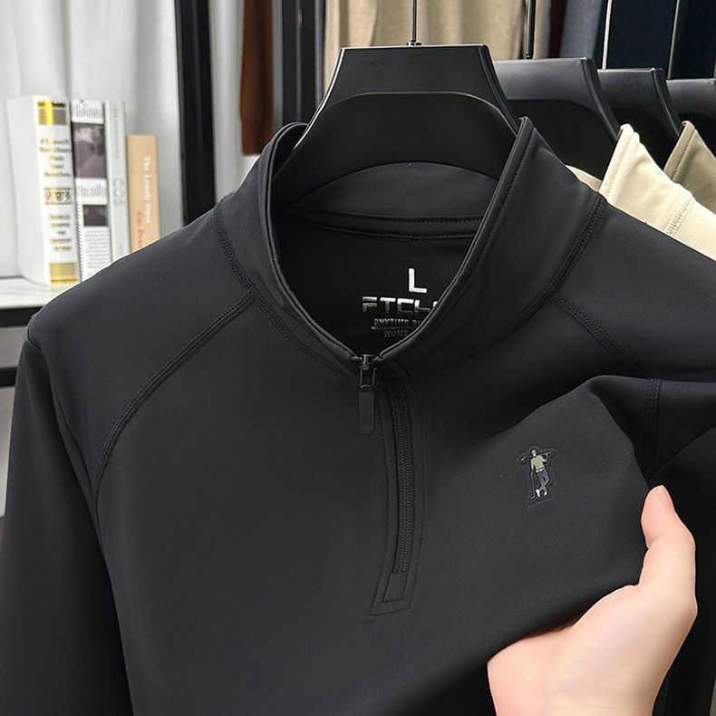 Herren-Sweatshirt mit halbem Reißverschluss und Stehkragen – Verdickter, bequemer Langarmpullover für die Freizeit_voghion.com