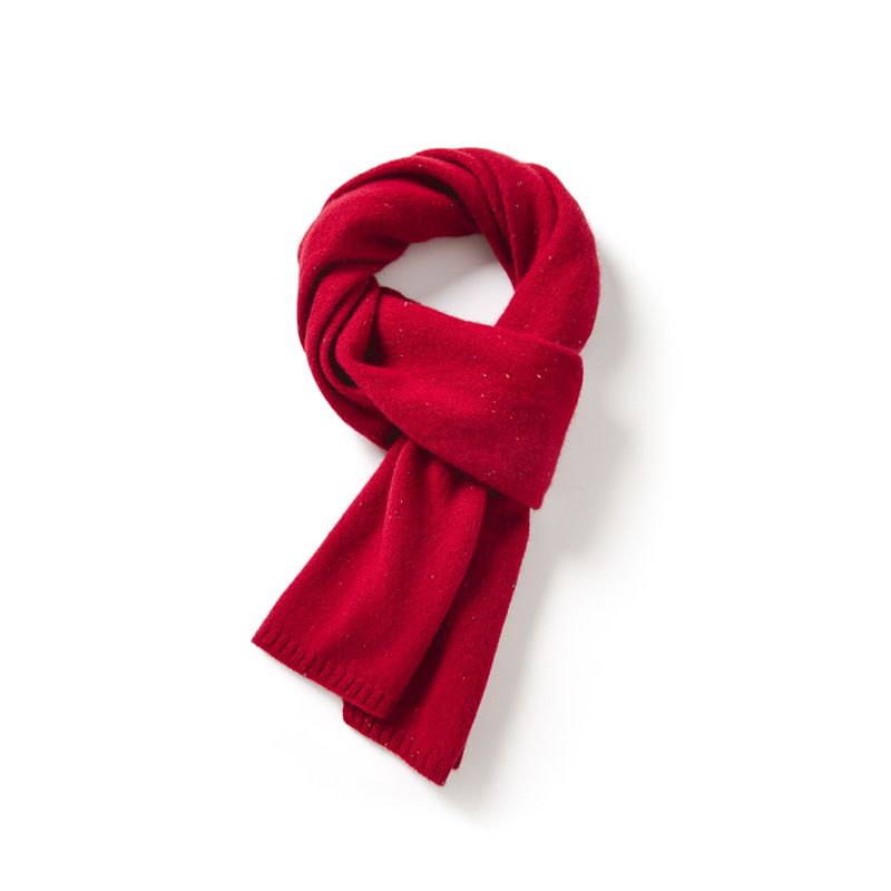 Écharpe tricotée en laine mérinos pure à pois, douce, confortable, chaude et polyvalente_voghion.com