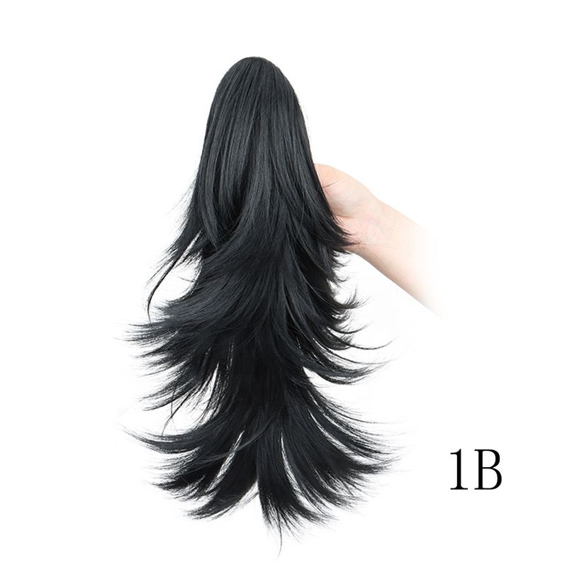 Coda di cavallo lunga con clip da donna, coda di cavallo arricciata multistrato, coda di cavallo riccia con clip in fibra sintetica, produttore all'ingrosso_voghion.com