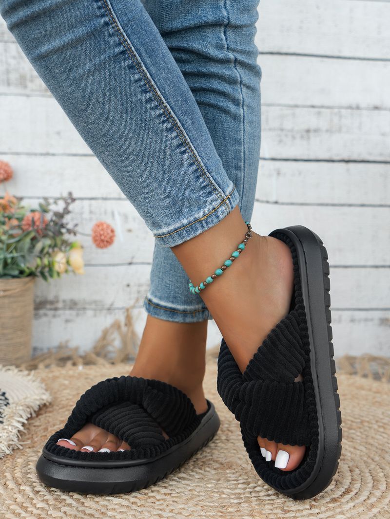 Women's Shoes large size women's autumn and winter indoor and outdoor cotton slippers thick bottom plush confinement shoes_voghion.com