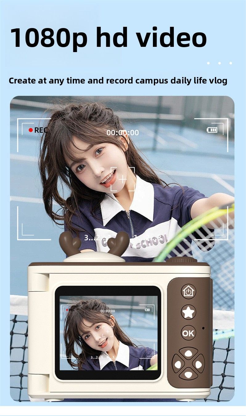 Digital S6 Flip Screen Student Party CCD High-Value Children's Cartoon Camera HD Gift_voghion.com