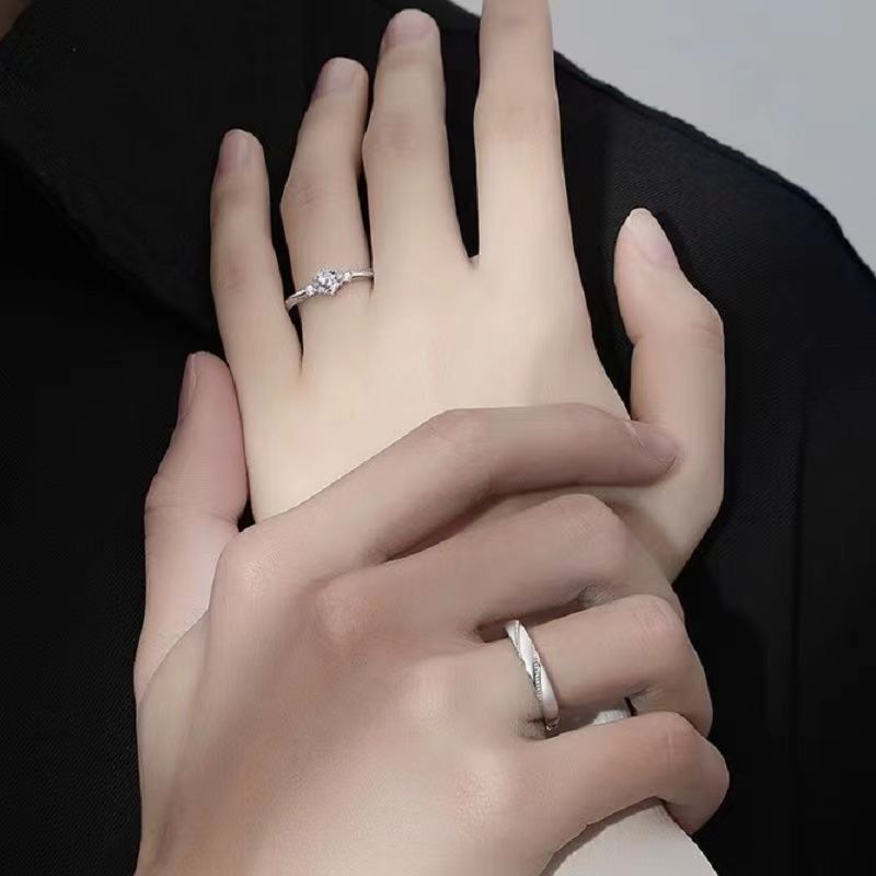 Love At First Sight Couple Wedding INS Niche Design High-end Adjustable Open Rings Trendy Jewelry_voghion.com