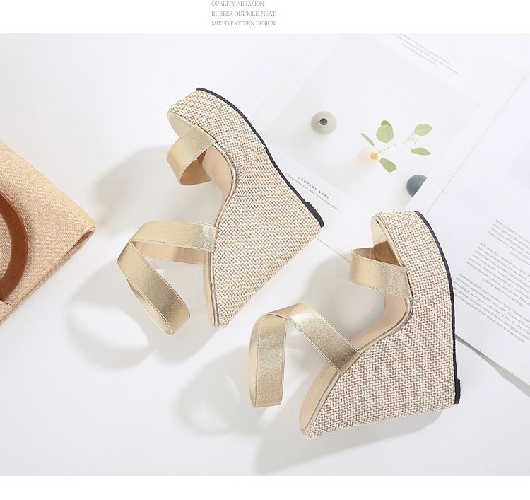 Sandali con zeppa in corda da donna, semplici e comodi, disponibili_voghion.com