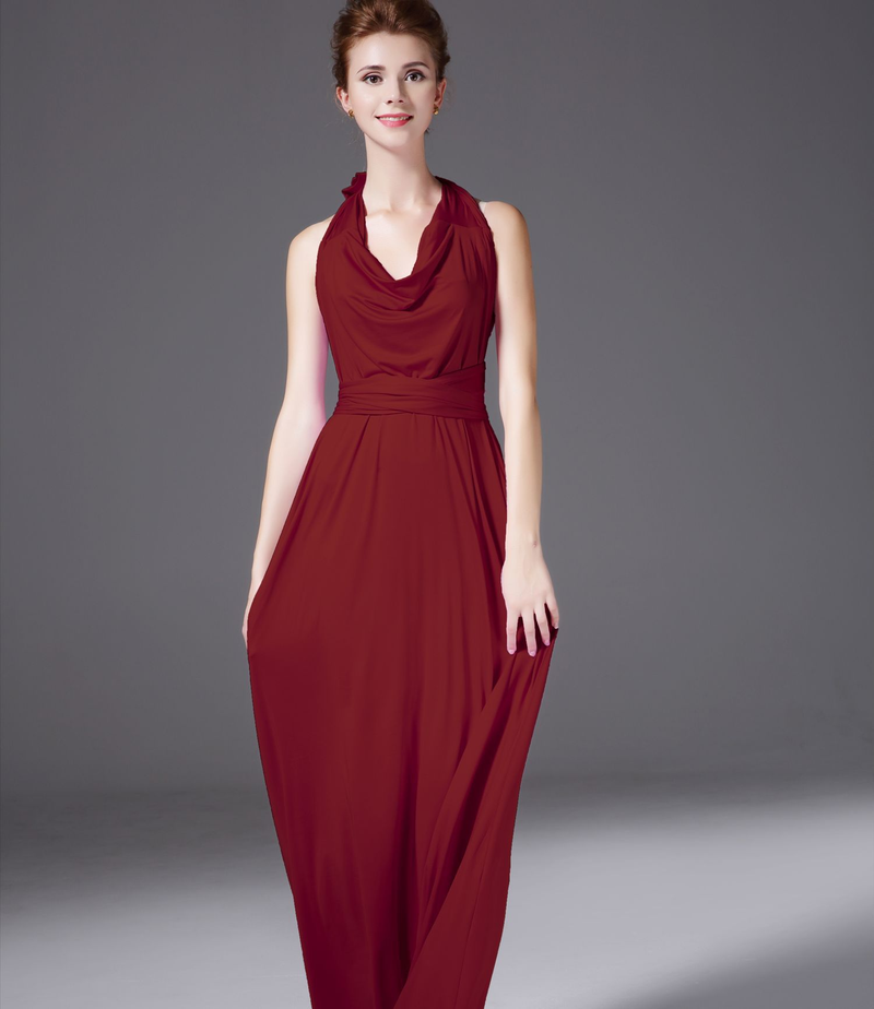 Women's clothing burst seven-point sleeve multi-thread multi-rope cross sexy bandage dress long dress_voghion.com