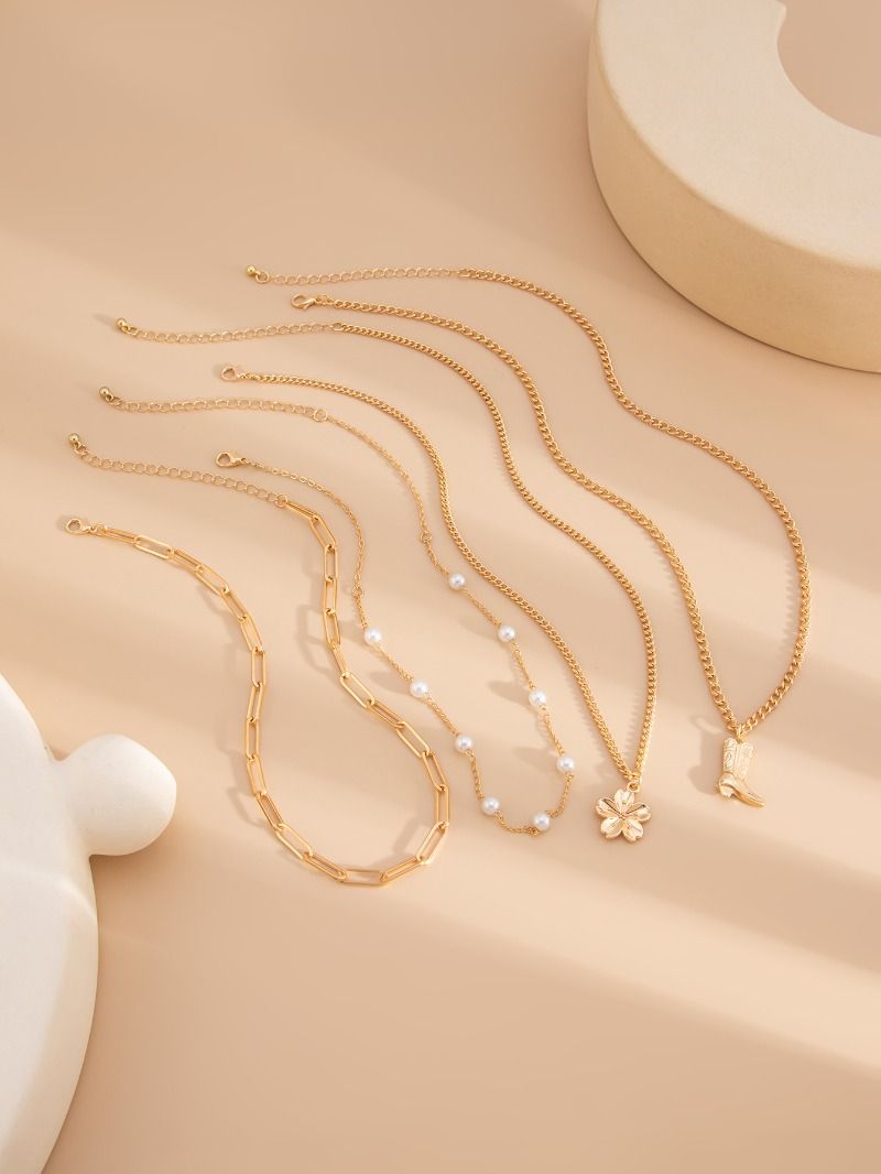 Set di collane a strati in oro da donna, 3 stili, collane con ciondolo a cuore in stile boho, spiaggia, western e vintage, collezione di gioielli multifilo._voghion.com