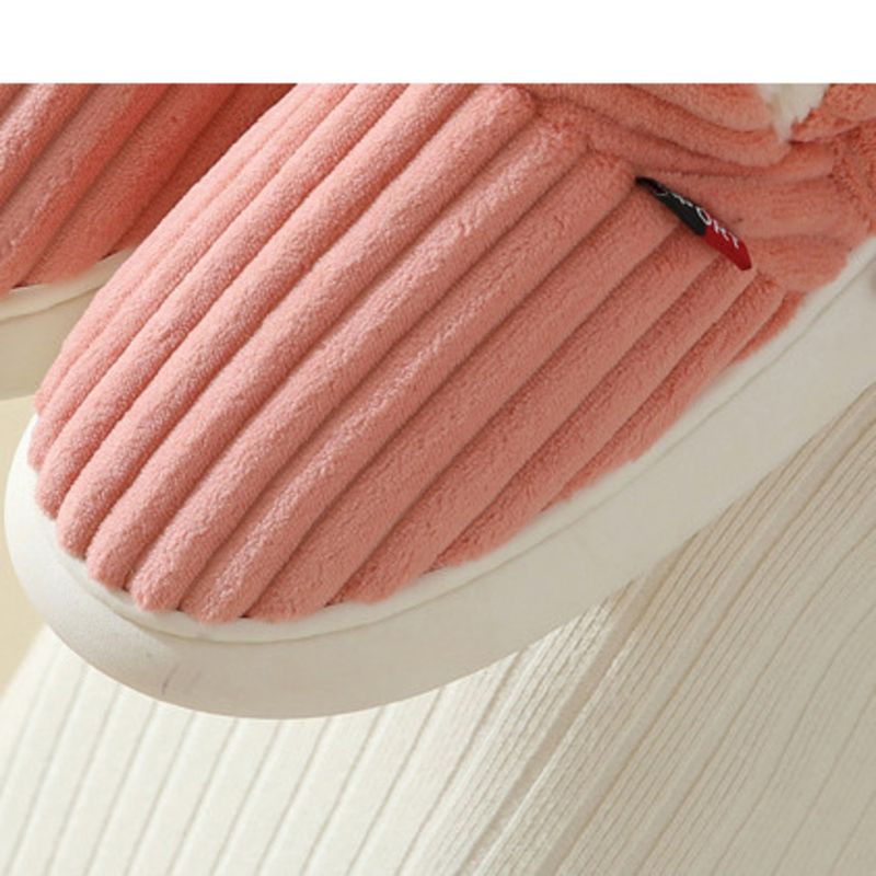 Geschlossene Ferse, Winter-Plüschschuhe mit dicker Sohle für hohen Tragekomfort, Umstandsmode, Damen-Hausschuhe, warme Baumwollschuhe für Herren_voghion.com