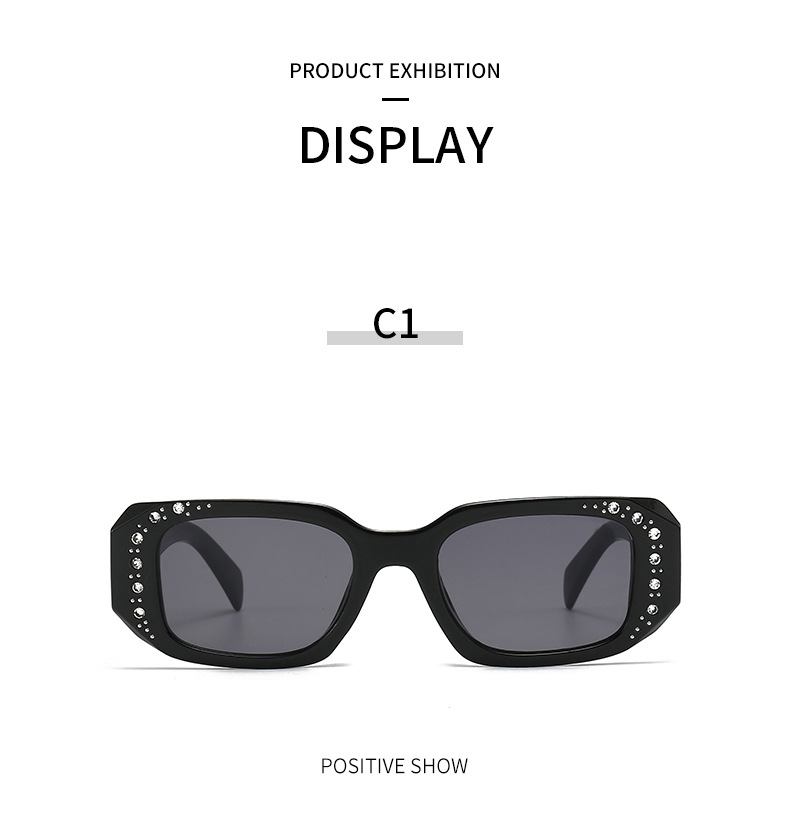 2023 nieuwe trendy diamant met UV-bestendig klein frame vierkant PRA-ontwerp, hoogwaardige zonnebril voor dames_voghion.com