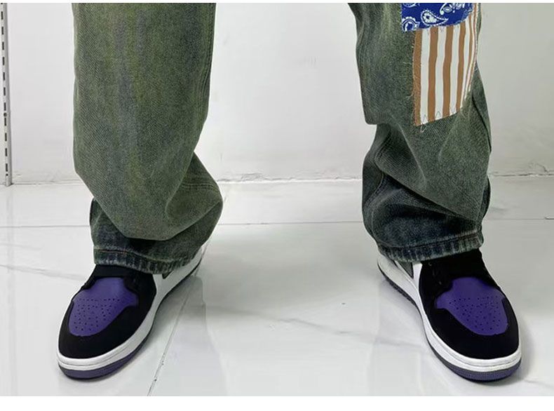 Neue trendige Jeans mit Block-Fashion-Patch für Herbst und Winter für Herren, lockere Hose mit weitem Bein im rustikalen Stil, Retro-Jeans mit verwaschenem geradem Bein_voghion.com